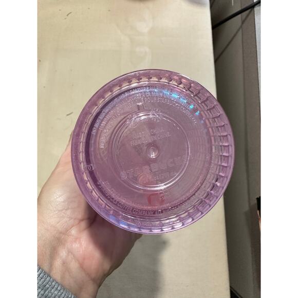 Plastic Cold Cup Pink Grid Dichroic 24 oz Acrylic Tumbler 2020 - Picture 4 of 5